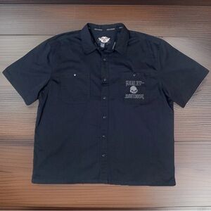 Harley Davidson An American Legend 3XL Button Up Shirt With Pocket Black Skull